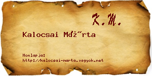 Kalocsai Márta névjegykártya
