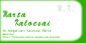 marta kalocsai business card