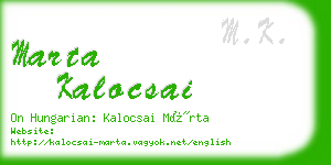 marta kalocsai business card